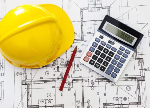 Close up of house blueprints